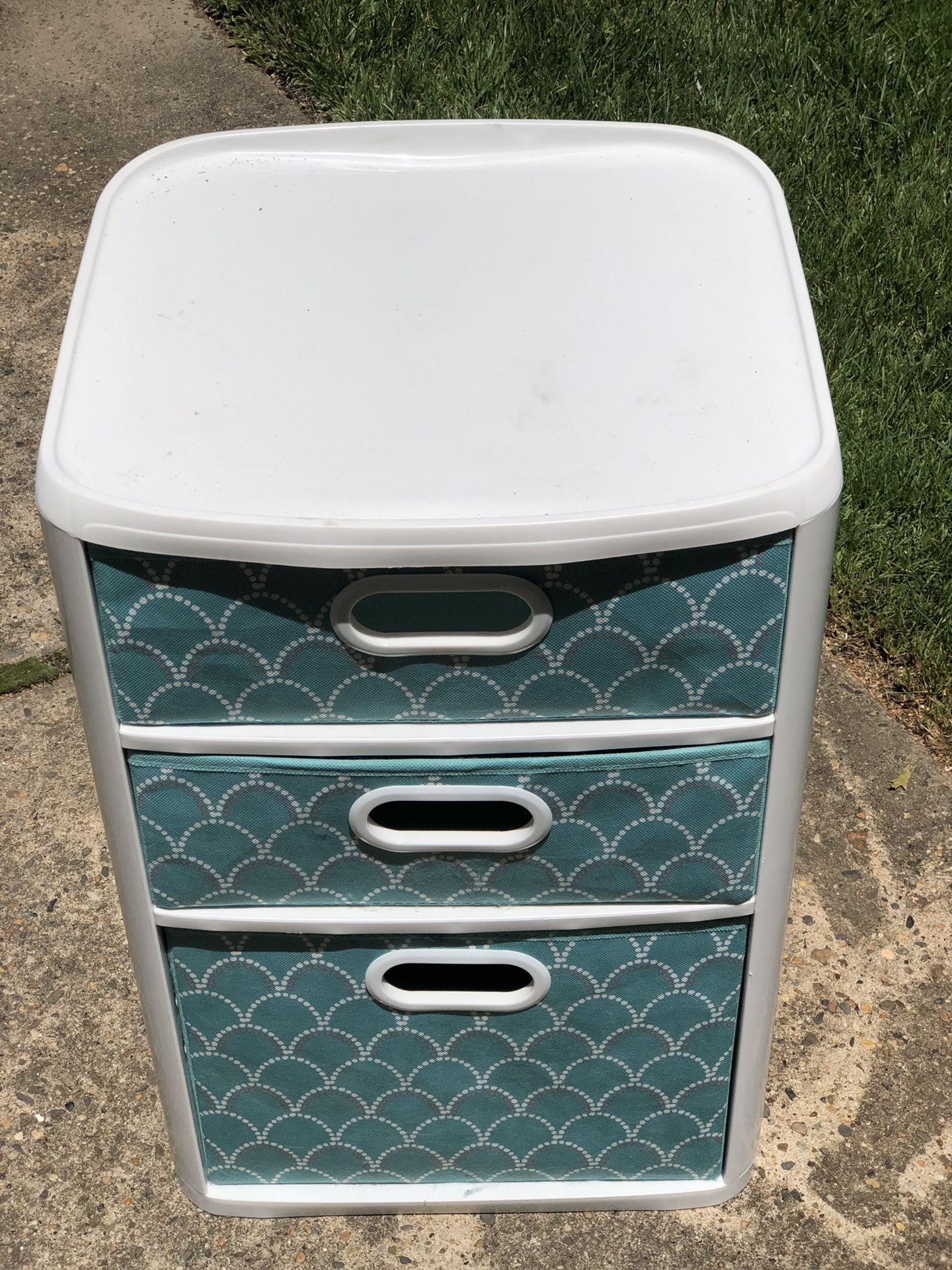 3 drawer teal organizer
