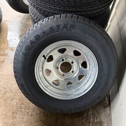 New 205-75-14inch Trailer Tires With Galvanized Rims, Loadstar.  In Stock 