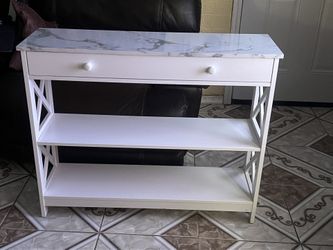 Modern white floating cabinet / console shelf
