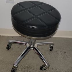 Black Pleather Stool 