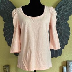 H&amp;M New Puff Shoulder With Ruches Shirt Top
