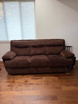Brown Microfiber Comfortable Couch