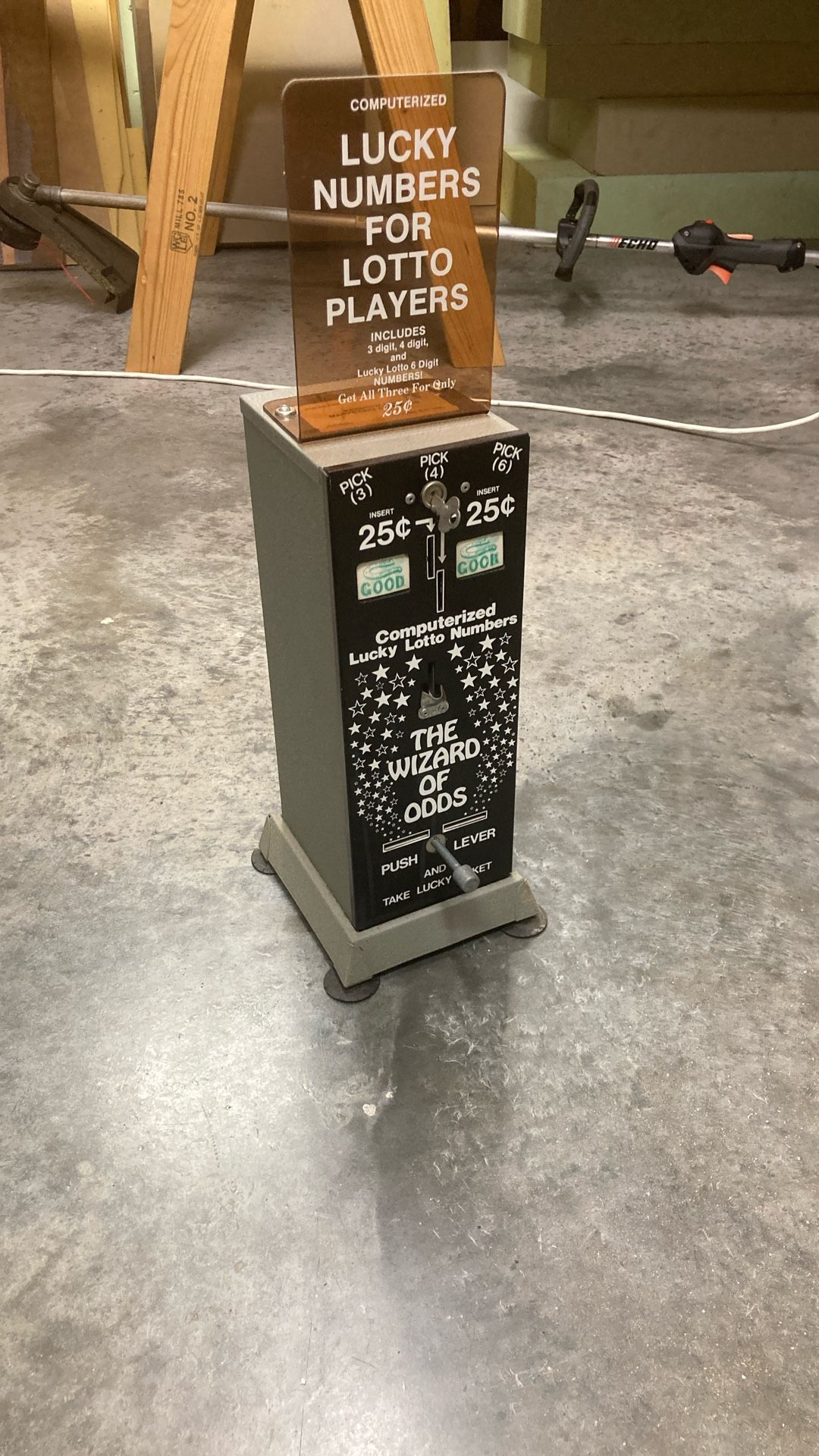 Vintage Lucky Lottery Ticket Numbers Dispenser 