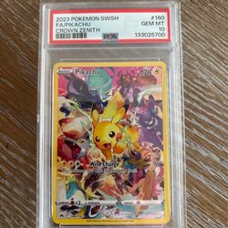 Pikachu 2023 Pokemon SWSH Crown Zenith #160 FA Pikachu PSA GEM MINT 10