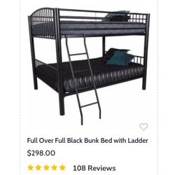Full Back Bunk Bed New 