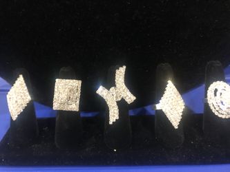 Silver stone ring different size