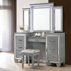 Vanity w LED light and Stool @Elegant Furniture