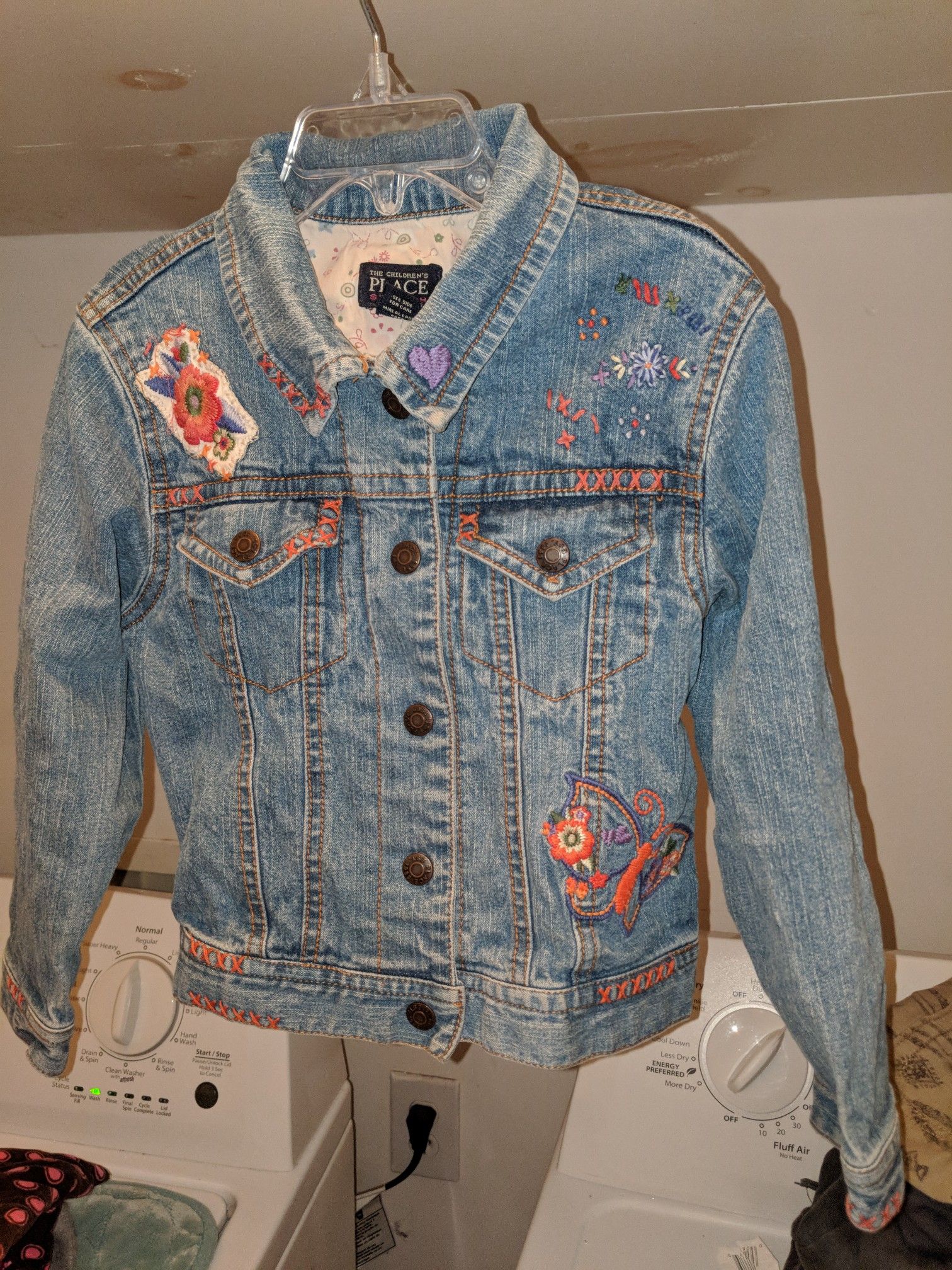 Children's place size 5/6 girls embroidered Jean jacket