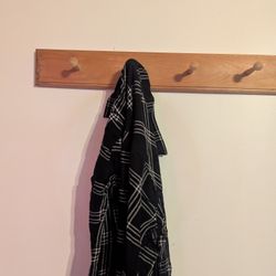 Wooden Coat Hook Strip - 4 Hooks