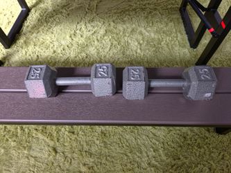 25 lb Cast Iron Hex Dumbbells Pair
