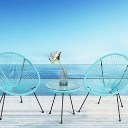 3-Piece Patio Acapulco Chairs Set