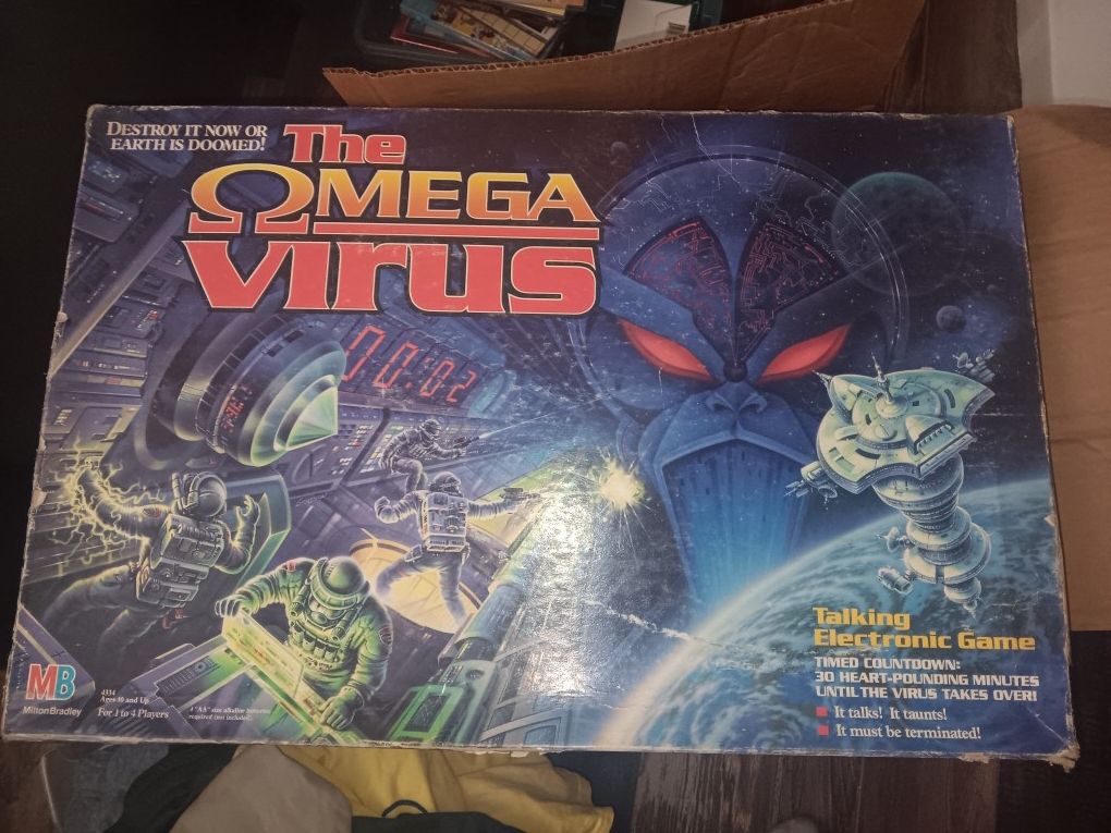 Vintage OMEGA VIRUS Electronic Board Game--100% Complete