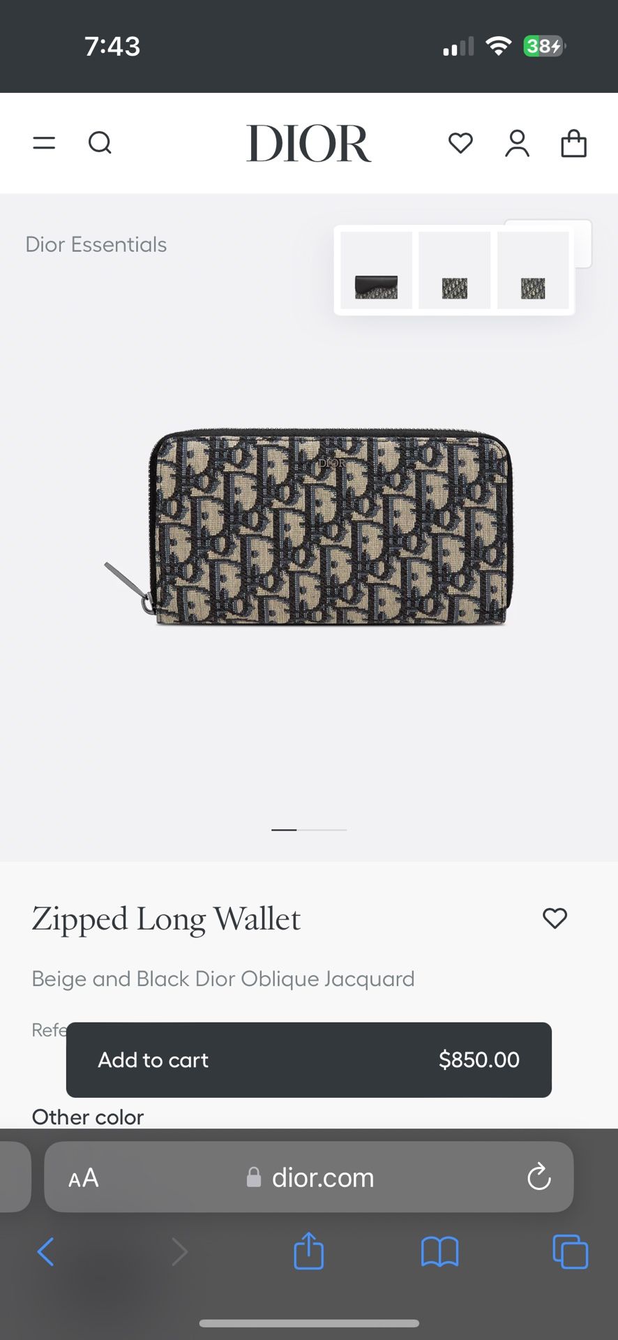 Dior Wallet