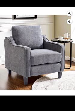 New in its box VINGLI Mid Century Modern Fabric Accent Chair - Grey-