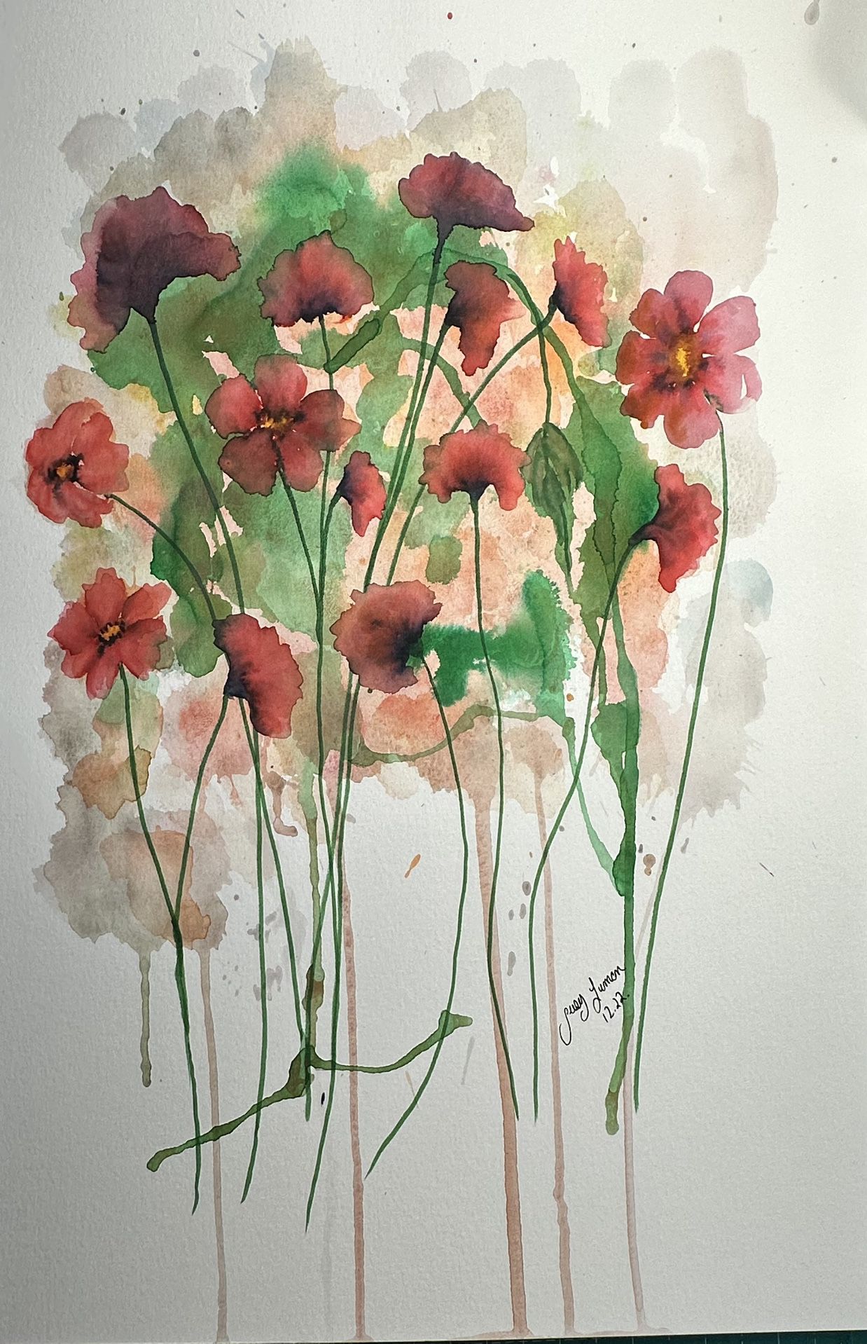 Original Watercolor Painting 12”x18” On Cansón Paper Handmade 