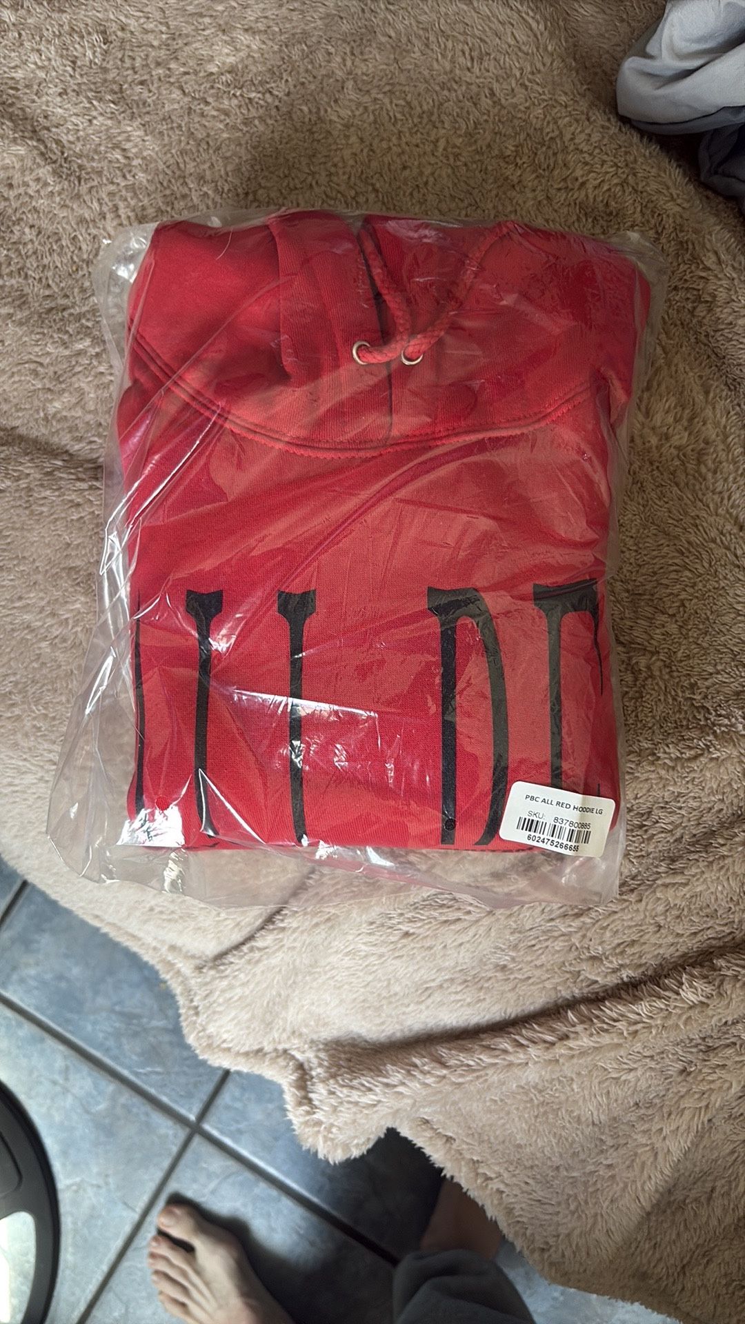 PBC ALL RED HOODIE LARGE
