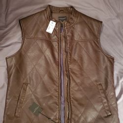 Pronto Uomo Brown Leather Vest