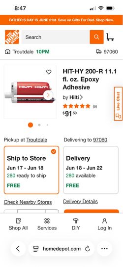Hilti epoxy