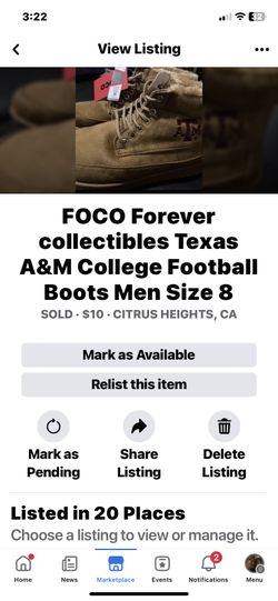 Texas A&M Boots Men’s SZ 8 Brand New