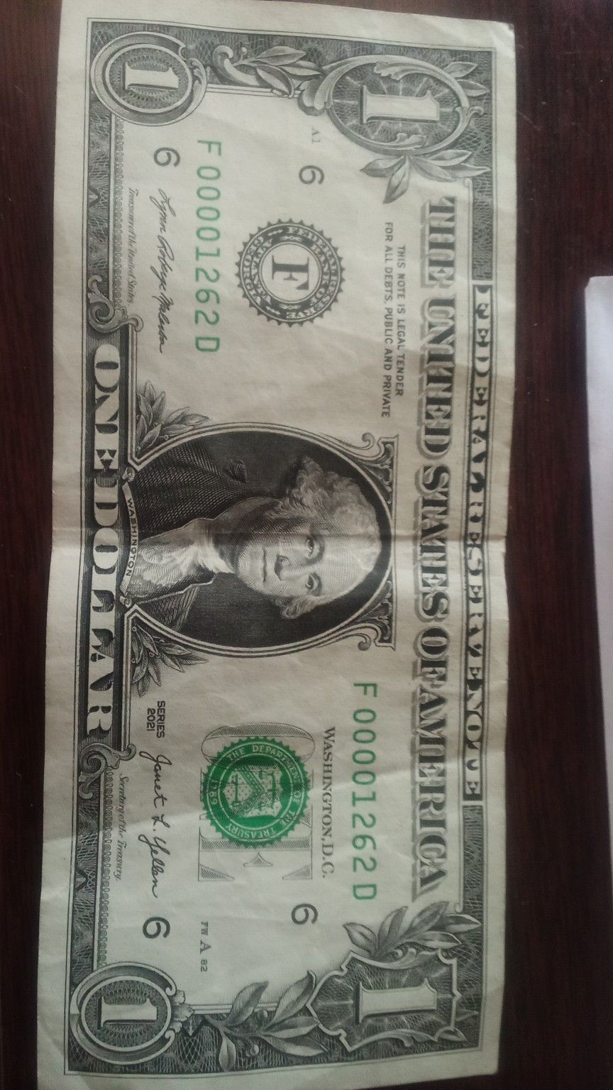 LOOK ! 2021 Low Number 1$ Note. !!!