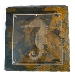 SLATE w/engraved Lucite SEAHORSE