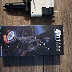 4-in-1 Super Fast Car Charger (66W) with Retractable Cable