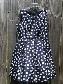 Cute Polka Dot Dress Navy Blue/ White Size 10