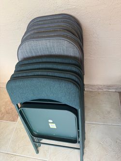 10 Fabric Padded Metal Folding Chairs -  (Cosco & Maxchief)