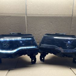#OH173 2014-2022 Jeep Grand Cherokee LED DRL With Blue Start Up Full LED Headlight Pair 