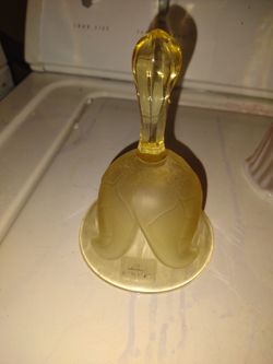 Minty Vintage Viking Glass Golden Topaz Bell With Viking Label