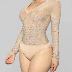 Fashion Nova Rhinestone Bodysuit 