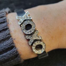 Silicone Rhinestone XOXO Bracelet. 