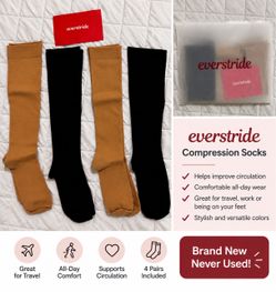 Everstride Compression Socks – 4 Pairs – Brand New