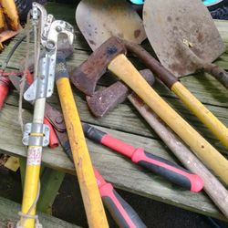 Tools Grease Gun Pole Pruner Axes Shovels Rakes Etc.