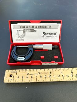 Starrett 436.1 Outside Micrometer 0-1 Inch Machinist Measuring Tool With Case