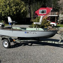 Bass Fishing/duck Hunting Boat w/Trailer+gas Motor