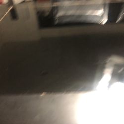 Black Glass With Black Wooden Trim Dinning With 6 Chairs