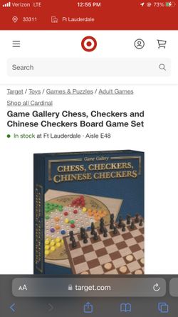 Game Gallery Chess, Checkers and Chinese Checkers Board Game Set