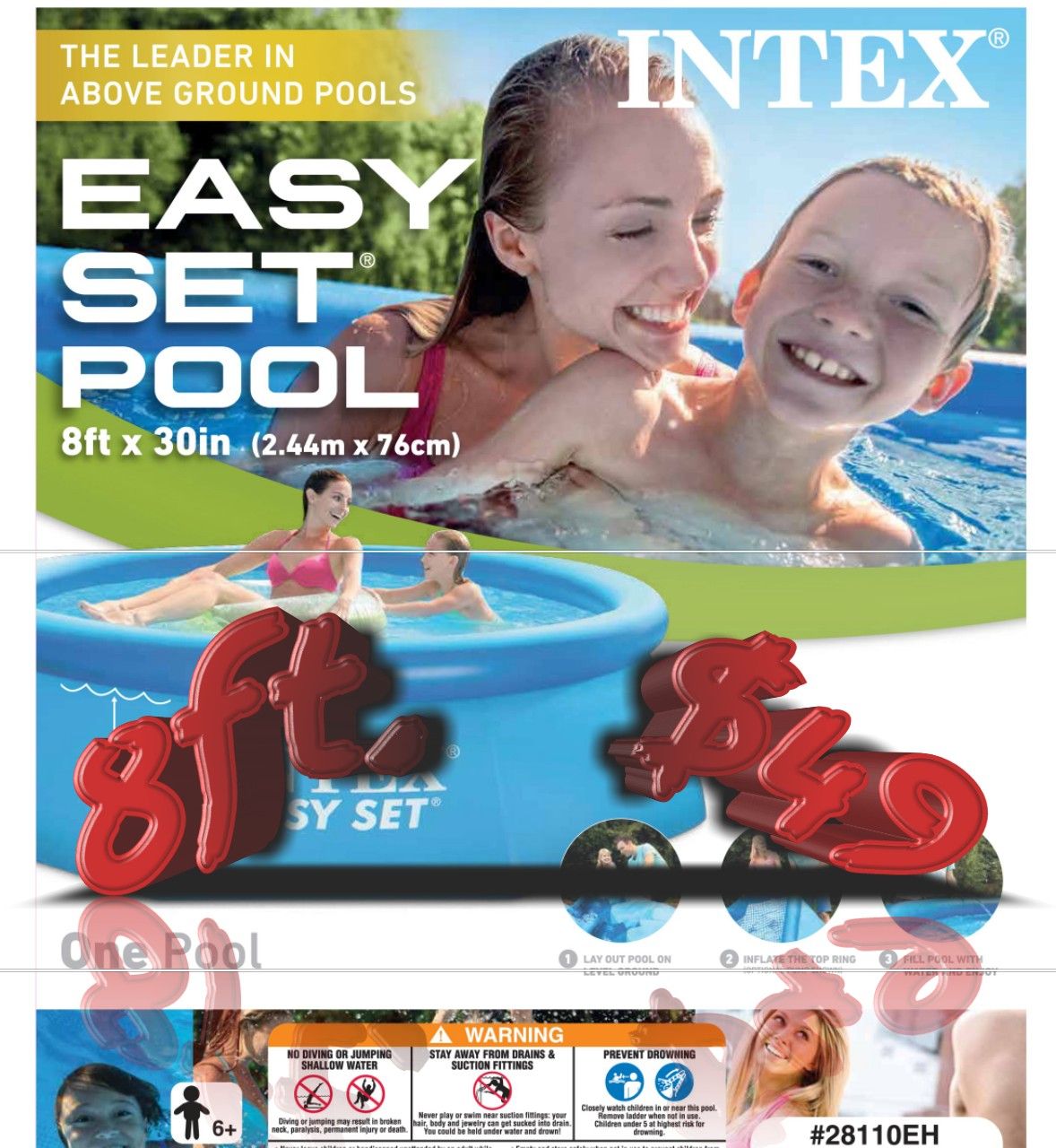 New 8 feet Big Inflatable Swimming Pool