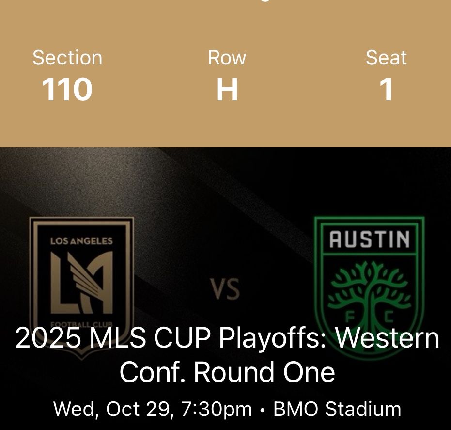 LAFC Playoffs Wed 10/29