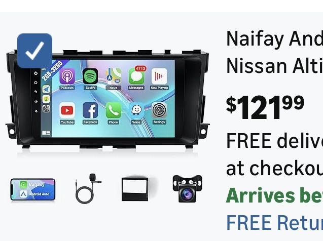 Naifay Android Car Stereo for Nissan Altima 2013-2018,9inch Touch Screen, Carplay, GPS Bluetooth
