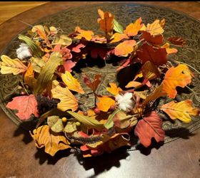 Fall Autumn Leaf and Cotton Boll Wreath. Read description 1st