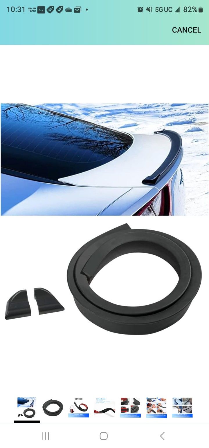 Car Trunk Spoiler Roof Lip Kit,3D PU Rear Trunk Lip or Roof Spoiler Sticker Bar with Carbon Fiber Pattern,Car Rear Spoiler Exterior Rear Spoiler Kit, 