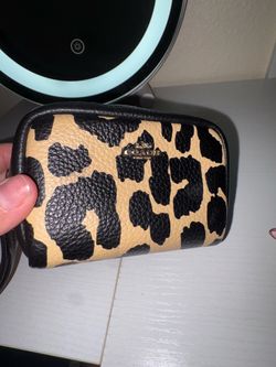 Coach Pouch Wristlet With Leopard Print