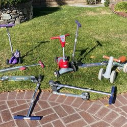 NINE Scooters-SEREED,RAZOR,Radio Flyer,Huffy ALL FOR $75.00.   