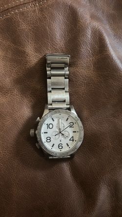 Nixon Chronograph Watch Silver Stainless Steel