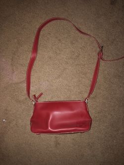 Genuine LIZ CLAIBORNE Red Vegan Leather Shoulder Bag
