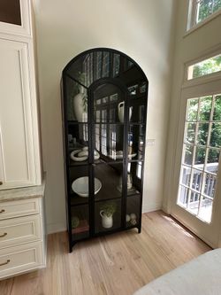 Black Metal & Glass cabinets (2)