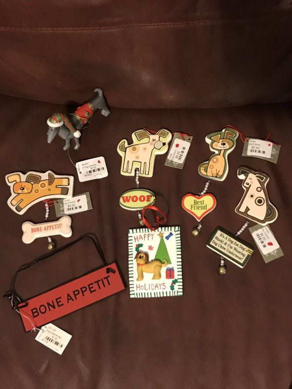 Dog Ornaments That Tags Still On Add Up To $35