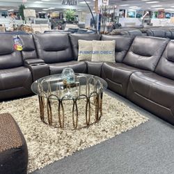 Beautiful 😍 Brown Leather Power Reclining Sofa Sectional NOW 65% OFF (Don’t Miss Out Limited Stock)! 